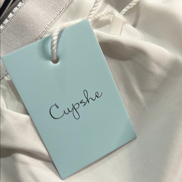 Cupshe Black White One Piece Swim Bathing Swim Suit Lace Wish You Well Stripe - Picture 12 of 14